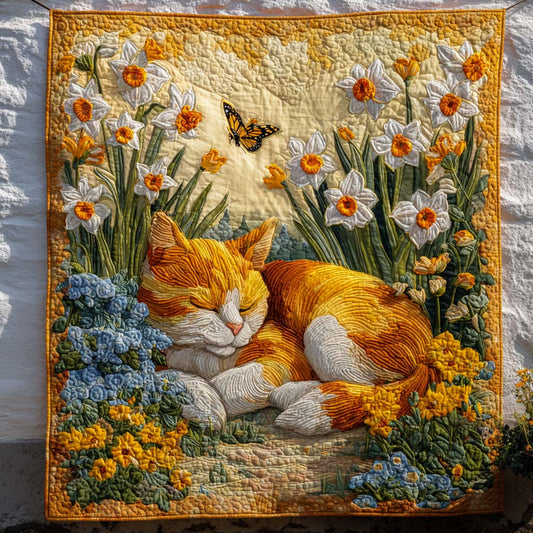 Cat Blossom Joy Quilted Blanket NCU0NT8908