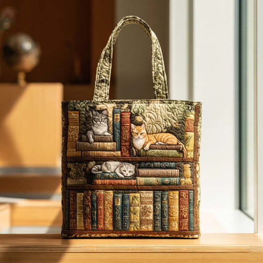 Cat Chronicle Quilted Tote Bag NCU0TD174