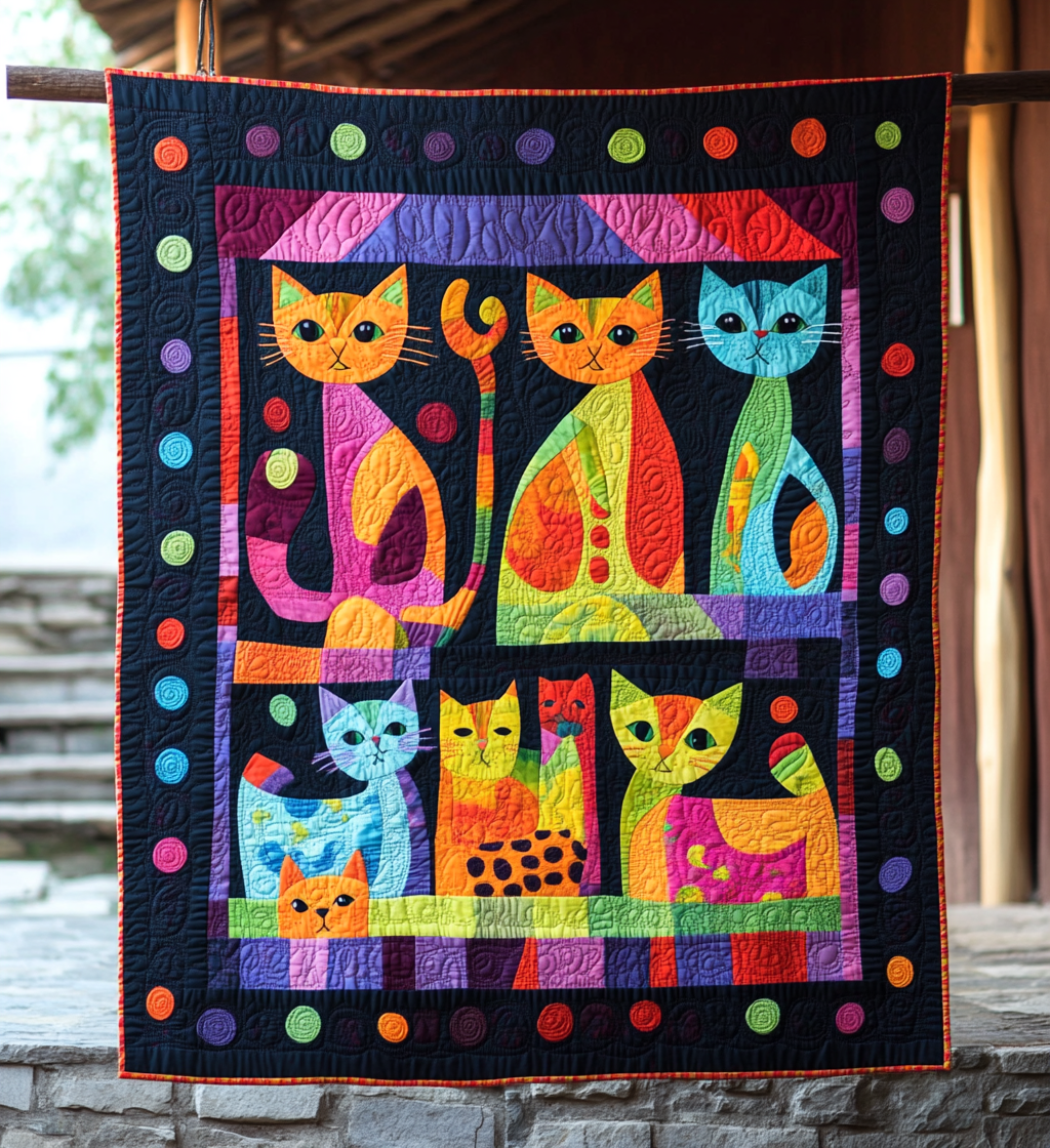 Cat Fantasy Quilted Blanket NCU0DV651