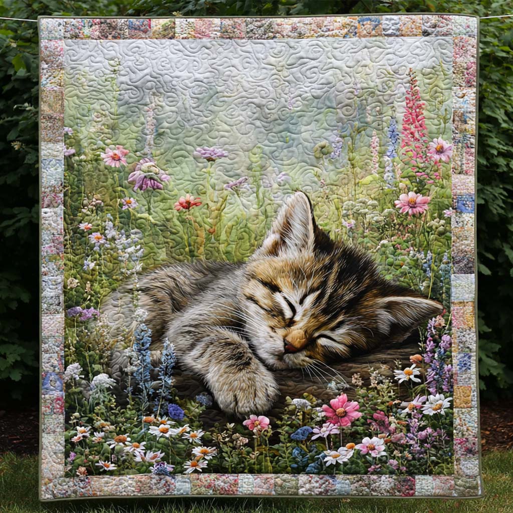 Cat Garden Whispers Quilted Blanket NCU0NT8910