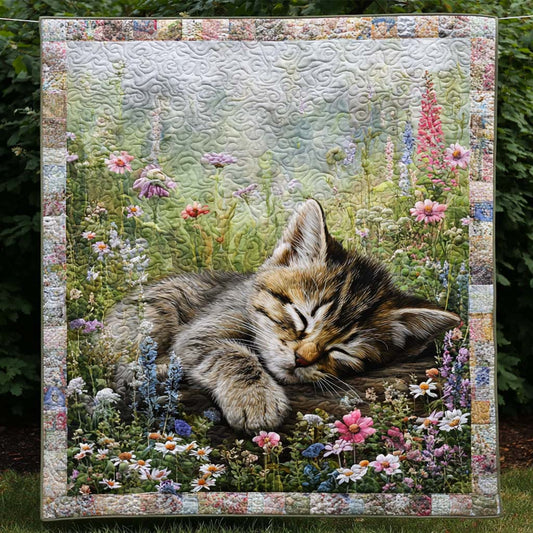 Cat Garden Whispers Quilted Blanket NCU0NT8910