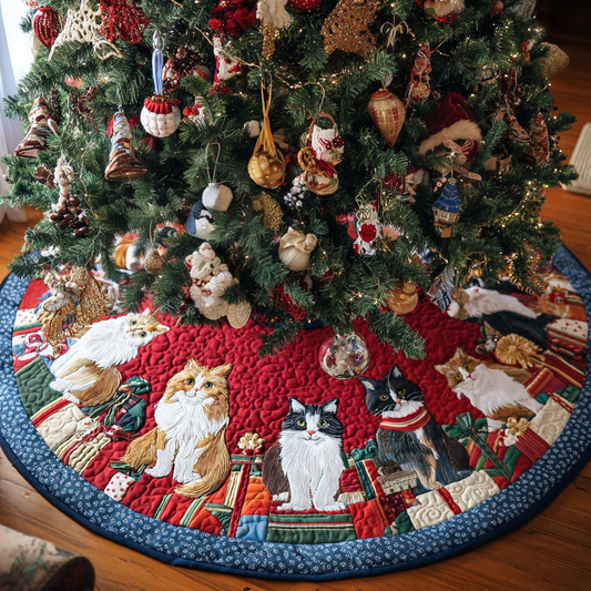 Cat Harmony Christmas Quilted Tree Skirt NCU0DK10568
