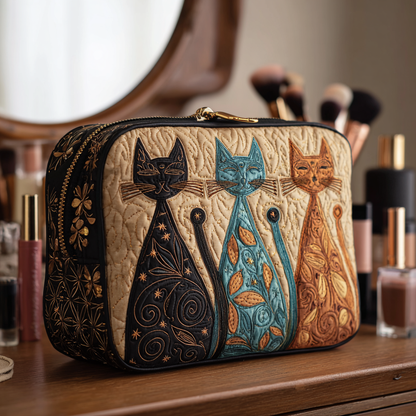 Cat Harmony Quilted Makeup Bag NCU0DK10140