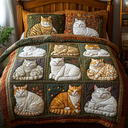 Cat Haven 3-Piece Quilted Bedding Set NCU0DK7441