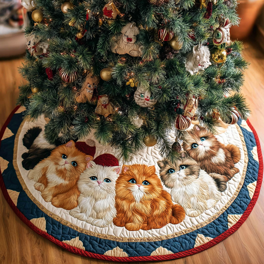Cat Haven Christmas Quilted Tree Skirt NCU0DK10573