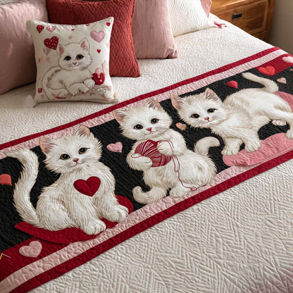 Cat Love Tales Quilted Bed Runner NCU0NT11645