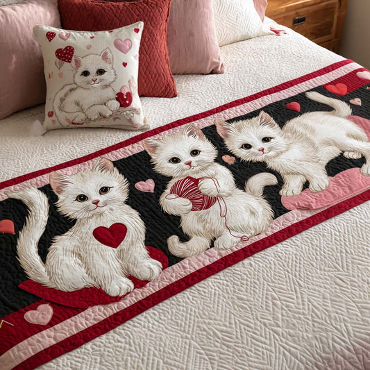 Cat Love Tales Quilted Bed Runner NCU0NT11645