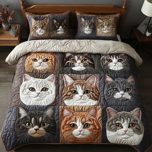 Cat Nap Bliss 3-Piece Quilted Bedding Set NCU0DK3089