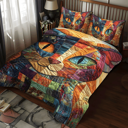 Cat Parade 3-Piece Quilted Bedding Set NCU0PD637