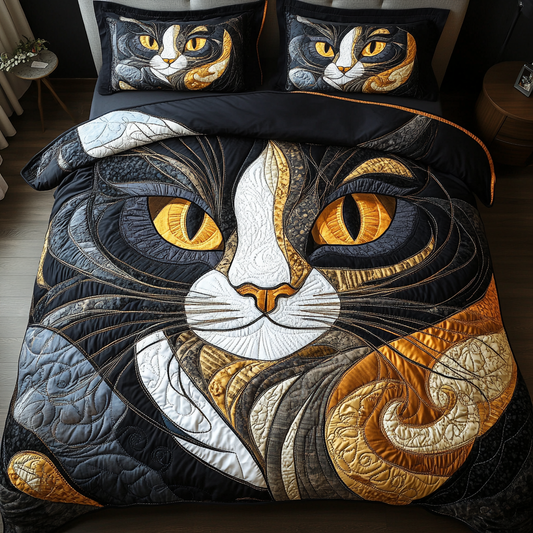 Cat Paws 3-Piece Quilted Bedding Set NCU0DK7439