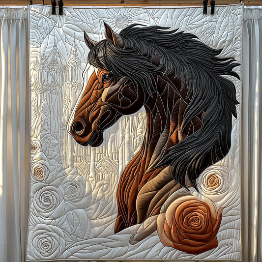 Cathedral Horse Quilted Blanket NCU0DV6361