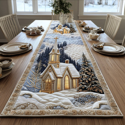 Cathedral of the Pines Quilted Table Runner NCU0TH3882