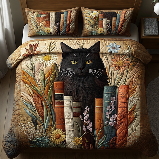 Catnap Chapter 3-Piece Quilted Bedding Set NCU0DV5778