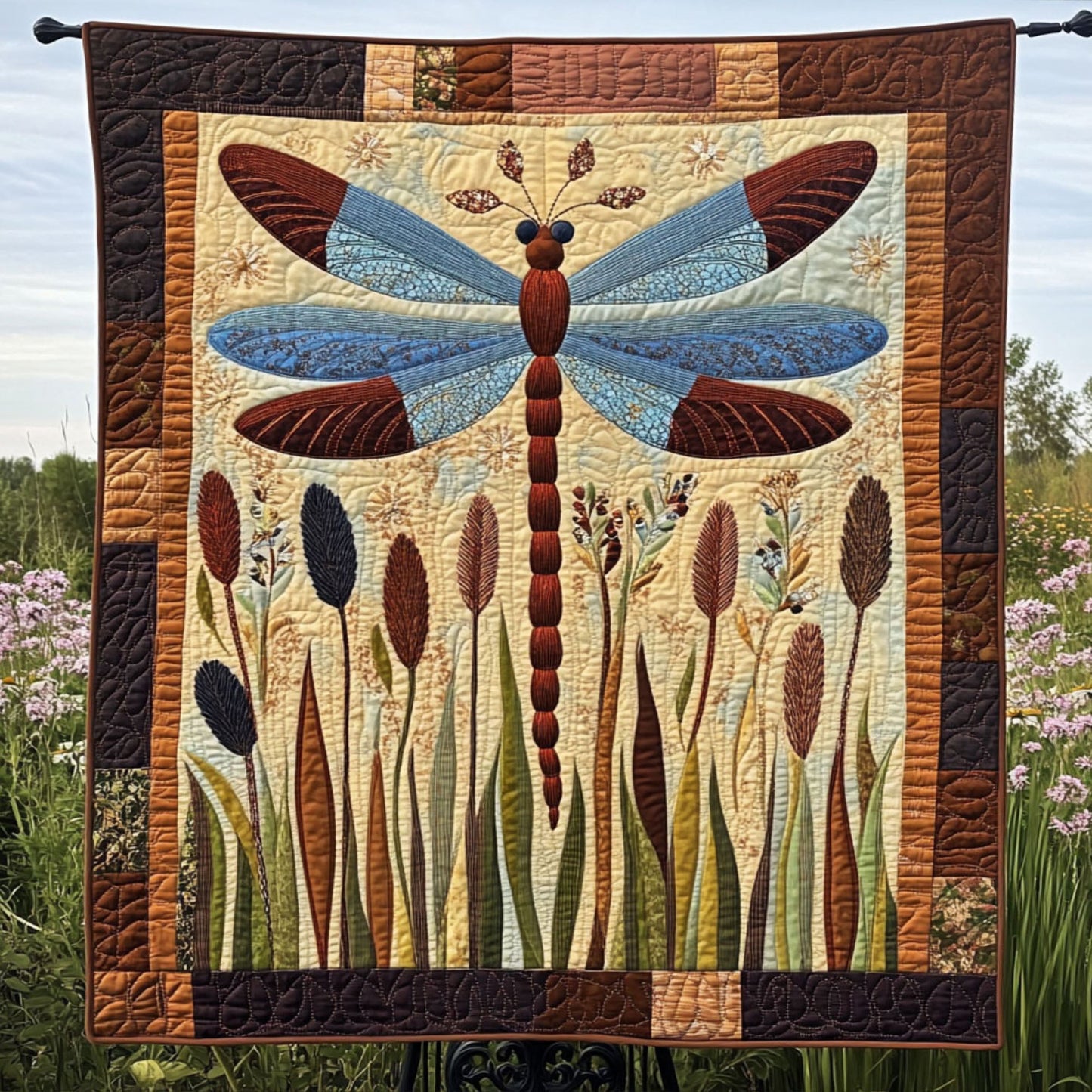 Cattail Dream Quilted Blanket NCU0PT6498