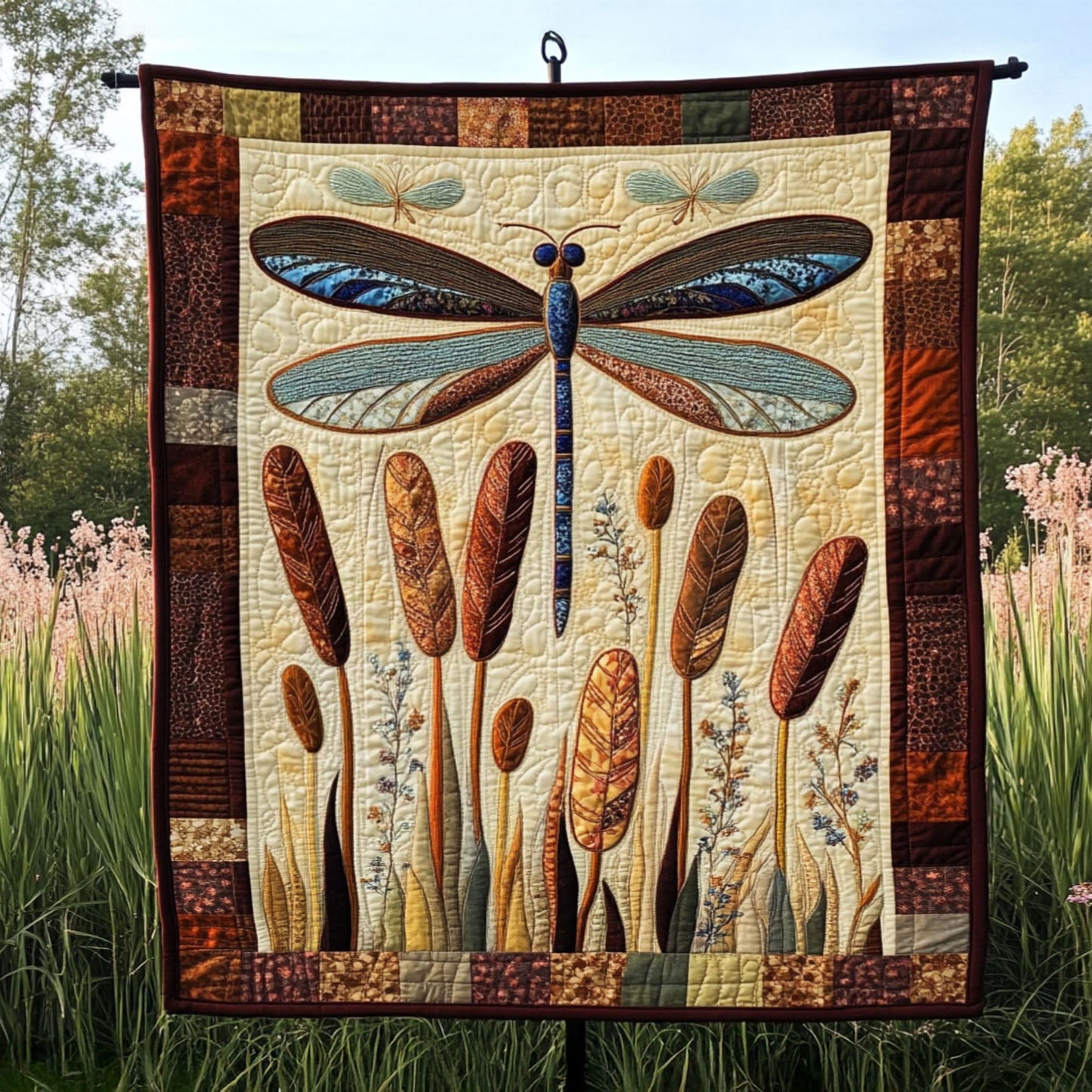 Cattail Harmony Quilted Blanket NCU0PT6499