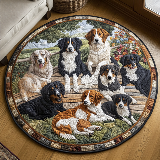 Cattle Call Charm Quilted Round Mat NCU0DV4381