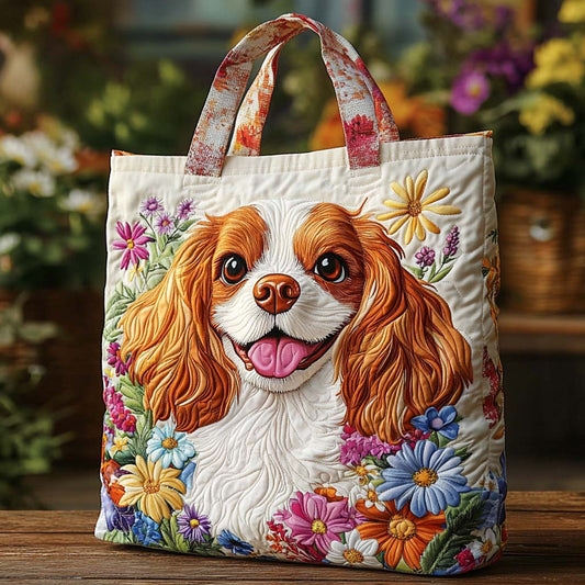 Cavalier Blossom Quilted Tote Bag NCU0XD1165