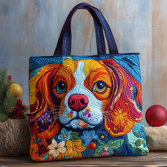 Cavalier Rainbow Garden Quilted Tote Bag NCU0XD1159