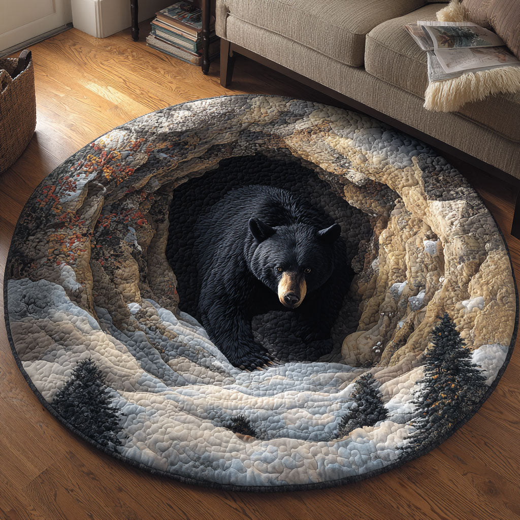 Cave Bear Quilted Round Mat NCU0TV1434