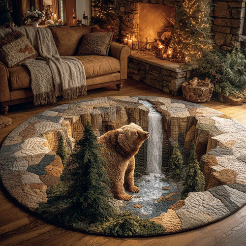 Cedar Bear Quilted Round Mat NCU0TD2066