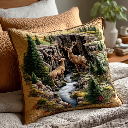 Cedar Deer Quilted Pillow Case NCU0TD1984
