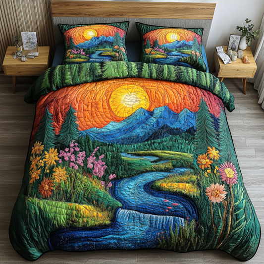 Cedar Nest 3-Piece Quilted Bedding Set NCU0VL2352