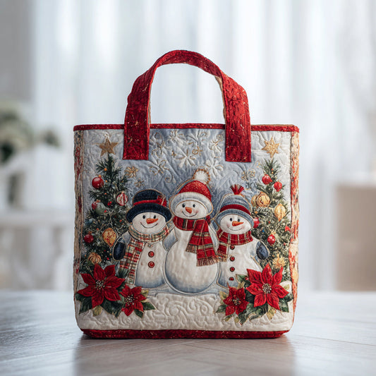 Celebration Snowman Quilted Tote Bag NCU0HH306