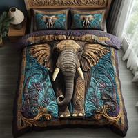 Celestial Elephant 3-Piece Quilted Bedding Set NCU0DV3546