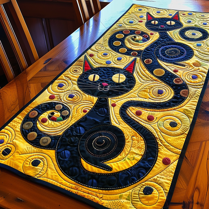 Celestial Sentinel Cat Quilted Table Runner NCU0TH424