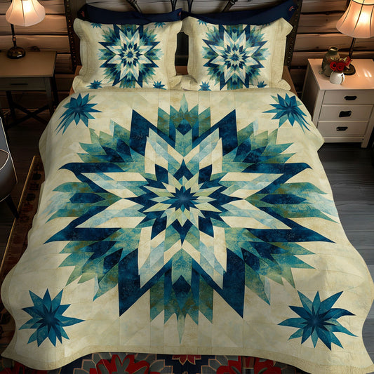 Celestial Barn Star 3-Piece Quilted Bedding Set NCU0PT6830
