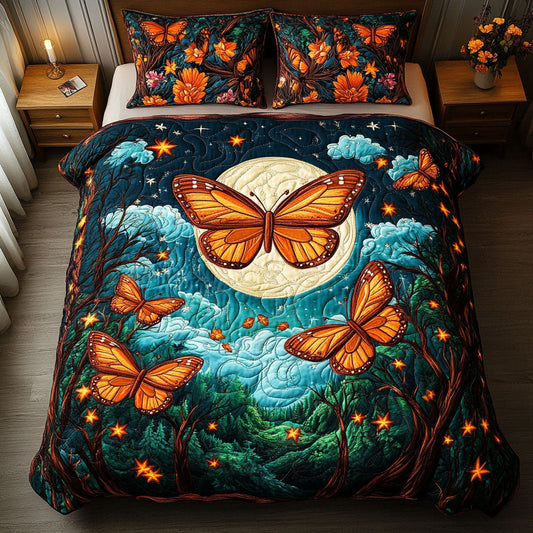 Celestial Butterflies 3-Piece Quilted Bedding Set NCU0NT3889