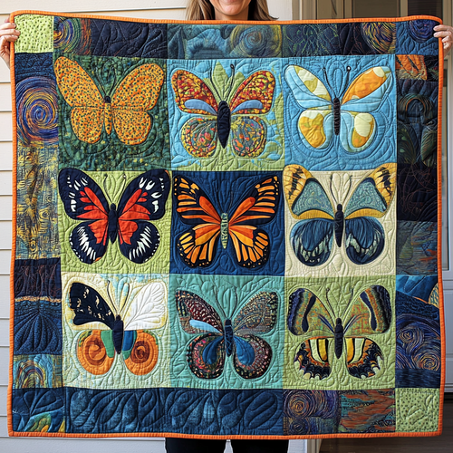 Celestial Butterflies Quilted Blanket NCU0VL1089