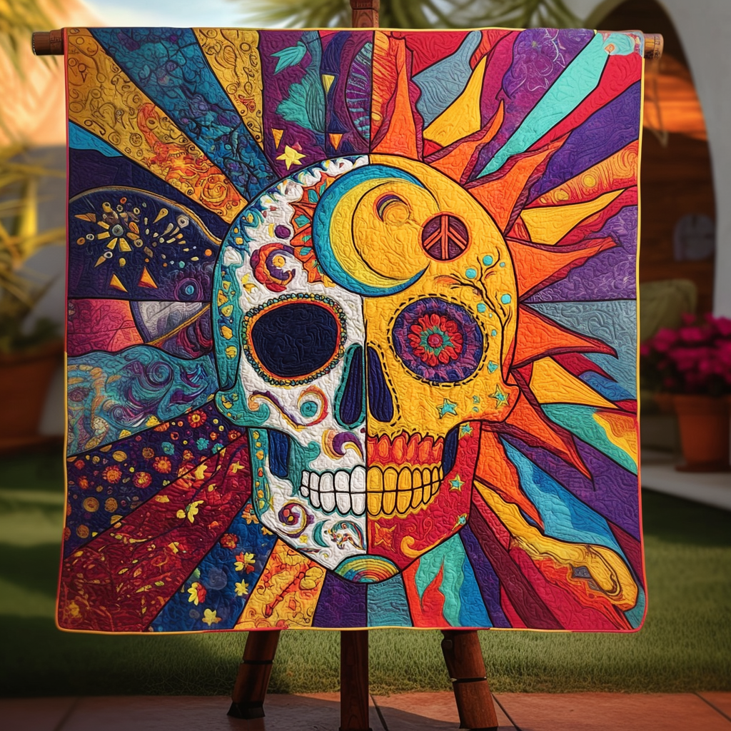 Celestial Calavera Quilted Blanket NCU0PT8526
