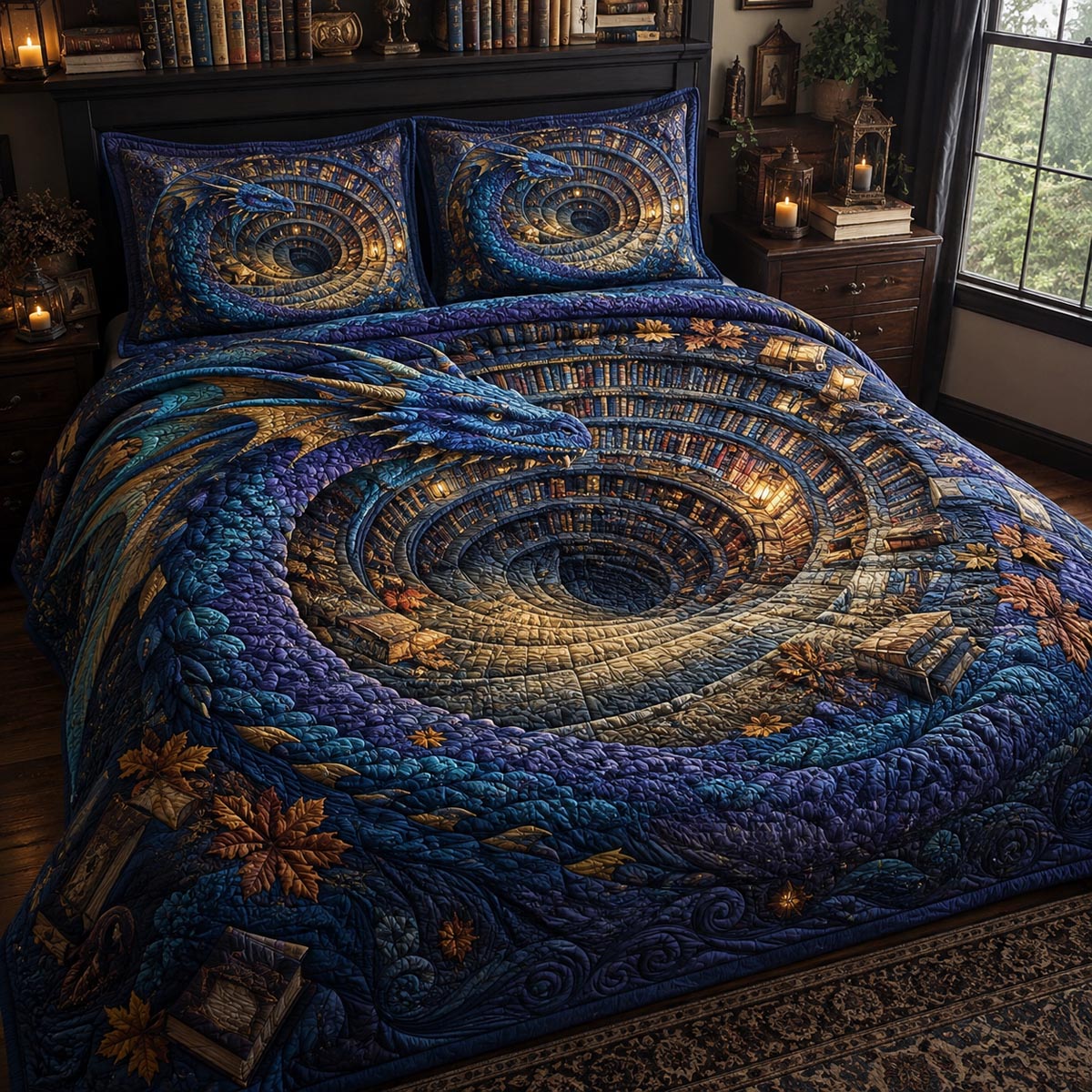 Celestial Coil 3-Piece Quilted Bedding Set NCU0DV10041
