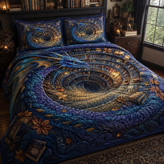 Celestial Coil 3-Piece Quilted Bedding Set NCU0DV10041