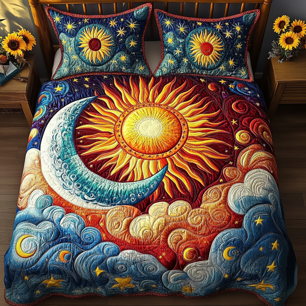 Celestial Comfort 3-Piece Quilted Bedding Set NCU0VL1632