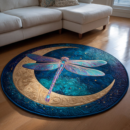 Celestial Dragonfly Quilted Round Mat NCU0HH014