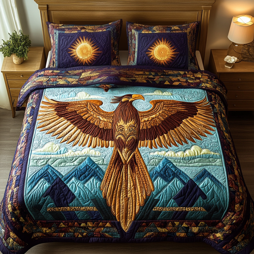 Celestial Flight 3-Piece Quilted Bedding Set NCU0VH2638