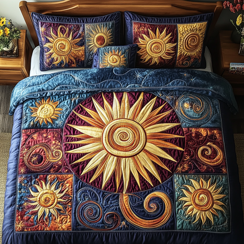 Celestial Glow 3-Piece Quilted Bedding Set NCU0VH2928