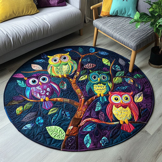 Celestial Owls Quilted Round Mat NCU0PT5840