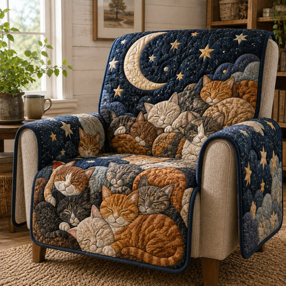 Celestial Paws Midnight Quilted Sofa Cover NCU0VL3947