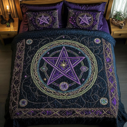 Celestial Pentagram 3-Piece Quilted Bedding Set NCU0PT3296