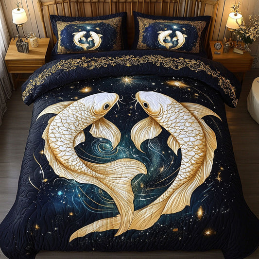 Celestial Pisces 3-Piece Quilted Bedding Set NCU0NT5710