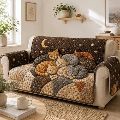 Celestial Purr Harmony Quilted Sofa Cover NCU0VL3926