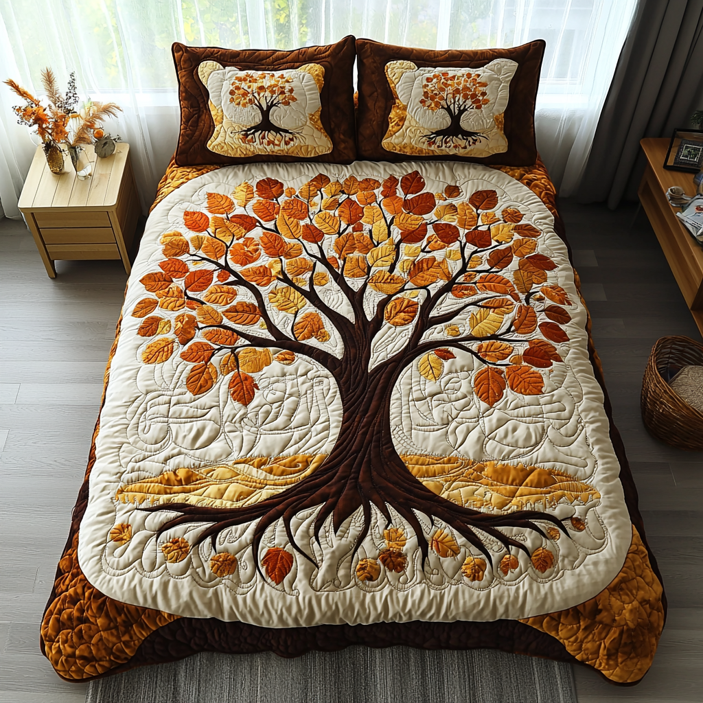 Celestial Roots 3-Piece Quilted Bedding Set NCU0DV6006