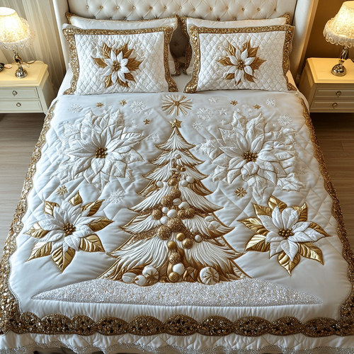 Celestial Snowfall Quilted Bedding Set NCU0DV1990