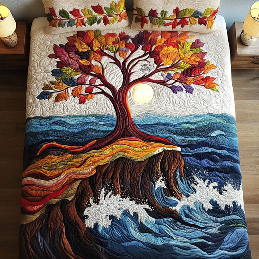Celestial Tree 3-Piece Quilted Bedding Set NCU0NT4442