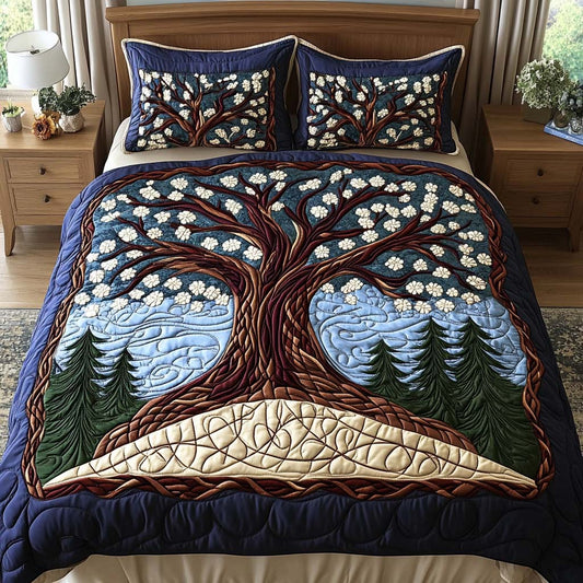 Celestial Tree 3-Piece Quilted Bedding Set NCU0NT7736