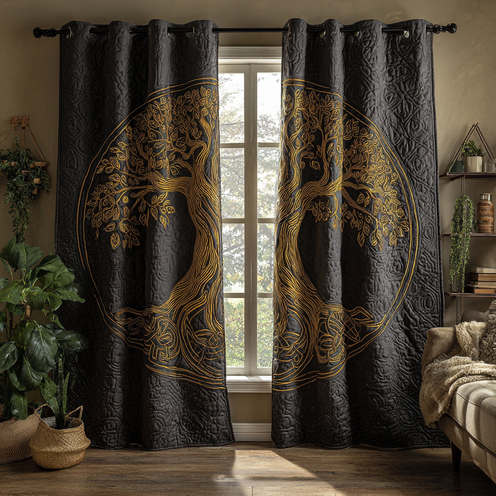 Celestial Tree of Life Quilted Curtains NCU0HH1059