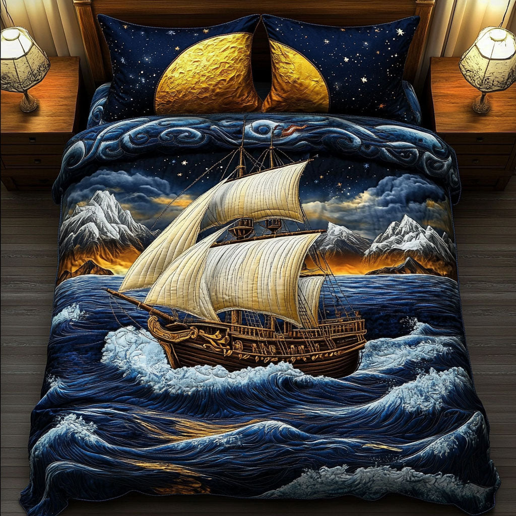 Celestial Voyage 3-Piece Quilted Bedding Set NCU0NT5607